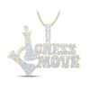 10kt Yellow Gold Mens Baguette Diamond Chess Move Phrase Charm Pendant 3-1/2 Cttw