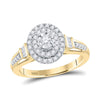 10kt Yellow Gold Womens Round Diamond Oval Ring 1/2 Cttw