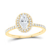 14kt Yellow Gold Oval Diamond Halo Bridal Wedding Engagement Ring 1 Cttw