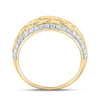 10kt Yellow Gold Mens Round Diamond Nugget Band Ring 3/4 Cttw