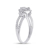 14kt White Gold Womens Baguette Diamond Halo Ring 3/4 Cttw
