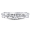 10kt White Gold Round Diamond Bridal Wedding Ring Band Set 1/8 Cttw