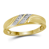 10k Yellow Gold Diamond Cluster Matching Trio His Hers Wedding Ring Band Set 1/3 Cttw