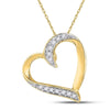 10kt Yellow Gold Womens Round Diamond Heart Pendant 1/20 Cttw