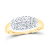10kt Yellow Gold Mens Round Diamond Fluted Band Ring 1/2 Cttw