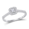 10kt White Gold Princess Diamond Solitaire Bridal Wedding Engagement Ring 1/4 Cttw