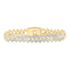 10kt Yellow Gold Mens Baguette Diamond Link Bracelet 7-3/4 Cttw