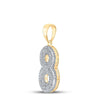 10kt Yellow Gold Mens Round Diamond Number 8 Charm Pendant 1/2 Cttw