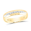 14kt Yellow Gold Mens Round Diamond Single-row Channel-set Wedding Band Ring 1/4 Cttw