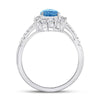 10kt White Gold Womens Pear Synthetic Blue Topaz Solitaire Ring 2 Cttw