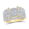 10kt Yellow Gold Mens Round Diamond Cluster Ring 2-1/5 Cttw