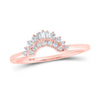 10kt Rose Gold Womens Baguette Diamond Wrap Enhancer Wedding Band 1/6 Cttw