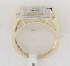 10kt Yellow Gold Mens Round Diamond Square Cluster Ring 1/2 Cttw