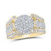 10kt Yellow Gold Mens Round Diamond Cluster Ring 2-1/5 Cttw