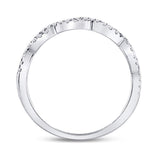 10kt White Gold Womens Round Diamond Woven Twist Stackable Band Ring 1/4 Cttw