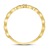 10kt Yellow Gold Womens Round Diamond Stackable Band Ring .01 Cttw