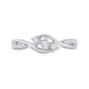10kt White Gold Womens Round Diamond 3-stone Promise Ring 1/5 Cttw