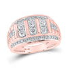 10kt Rose Gold Mens Round Diamond Band Ring 1-1/2 Cttw