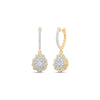 10kt Yellow Gold Womens Round Diamond Hoop Dangle Earrings 1/2 Cttw