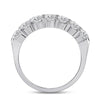 14kt White Gold Womens Round Diamond Single Row Comfort Wedding Band 1 Cttw