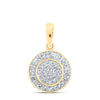 10kt Yellow Gold Womens Round Diamond Cluster Pendant 1/3 Cttw